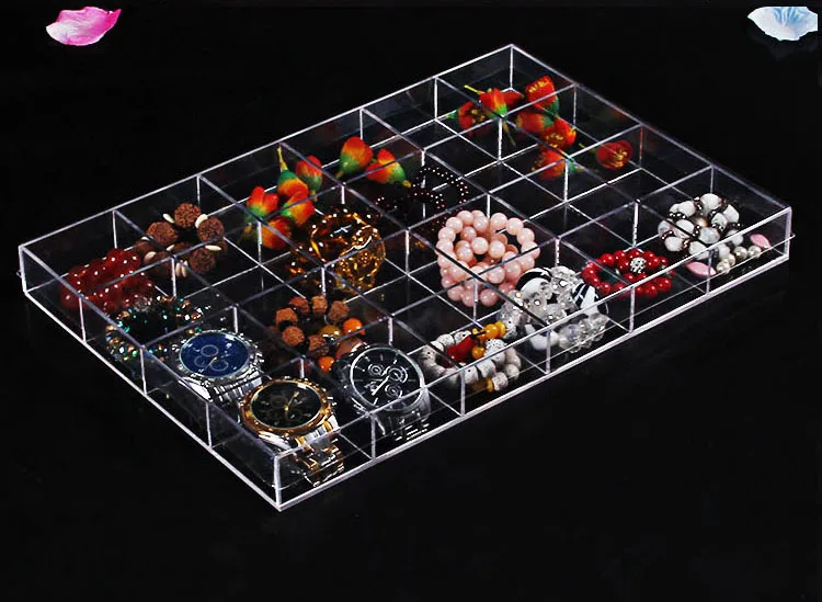 

Acrylic Jewelry Boxes and Packaging Organizer Gift Tray for Ring Watch Necklace Display Stand Earring Holder Bracelet Case
