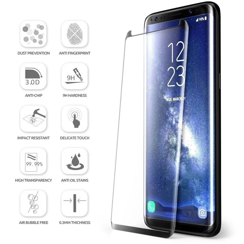 9D изогнутый протектор экрана из закаленного стекла для Samsung Galaxy S20 S10 S9 S8 S7 Edge Plus/ Note