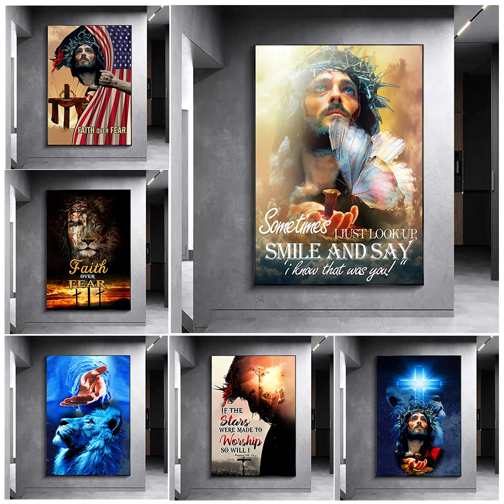 

Religion Jesus Christianity Savior Posters Wall Pictures For Living Room Decor Nordic Poster Wall Art Canvas Painting Unframed