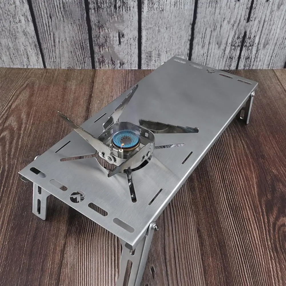 

Fashion Camping Stove Table Folding Windproof And Insulation Stainless Steel Picnic Camping Stove Table for Outdoor Activities