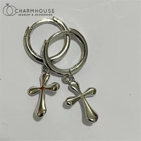 pure silver hoop earrings for women silvergold gp cross earring brincos femme wedding jewelry accessories christmas gifts