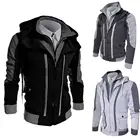 Повседневные мужские куртки, пальто, зимние толстые теплые куртки на молнии с капюшоном, искусственная двойка, Спортивная Толстовка, пальто, куртка, Мужская одежда me