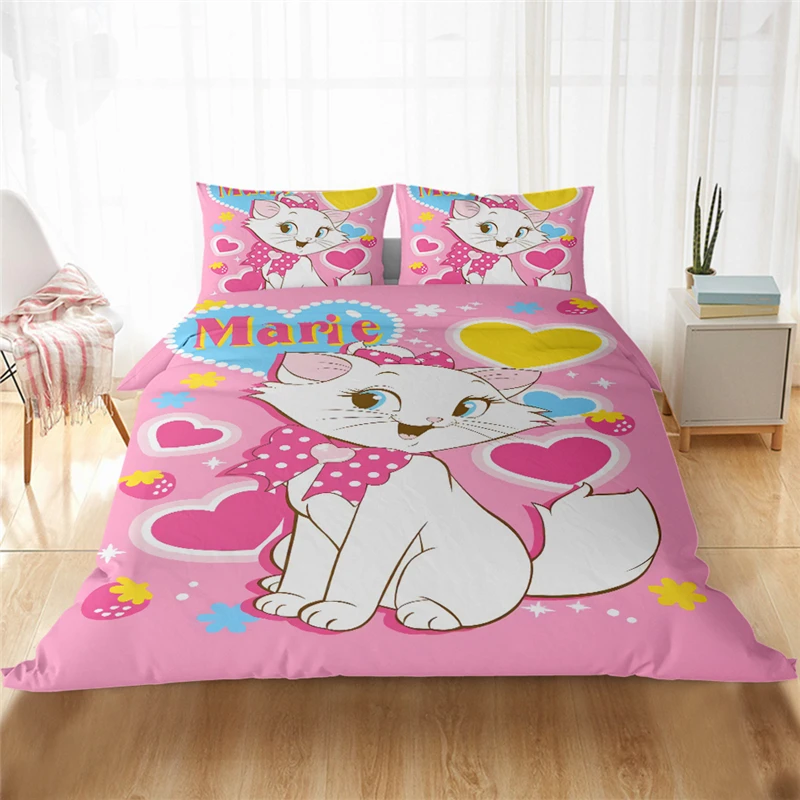 

Disney Cute Marie Cat Bedding Sets Girls Duvet Cover Sets Pillowcase Comforter Cover Bedding Set