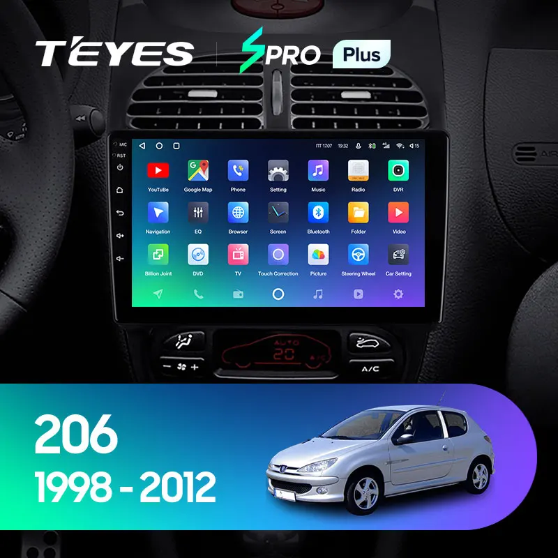 TEYES SPRO Plus Штатная магнитола For Пежо 206 Peugeot 1998 - 2012 Android 10 до 8-ЯДЕР 4 + 64ГБ 32EQ DSP 2DIN