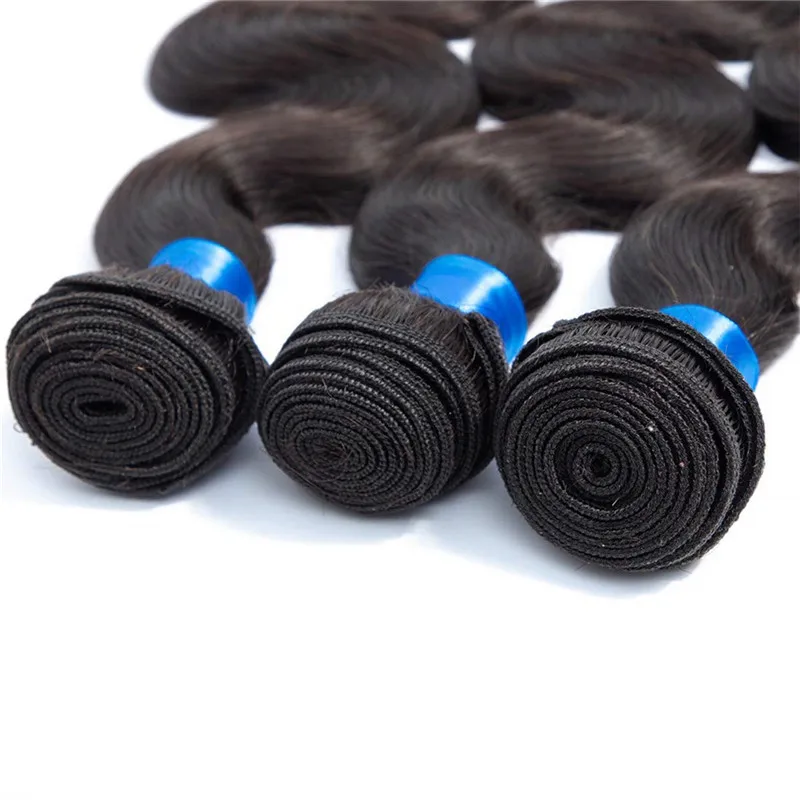 Бразильские виргинские волосы 4 пряди с закрытием объемная волна Бесплатная