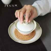 pinny plant ash glaze gaiwan chinese kung fu tea tureen pigmented tea service tea ceremony accessories ceramic drinkware