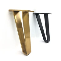 2pcs u shaped gold hairpin table desk leg bracket protector solid iron support leg for furniture sofa cabinet chair diy hardware