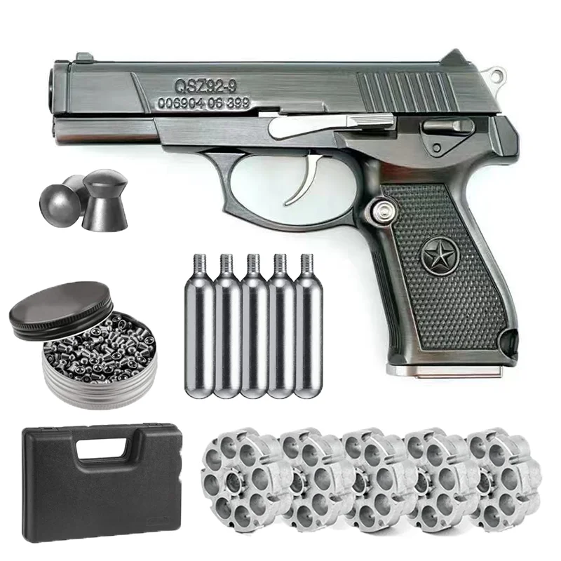 

Chinese style 92 pistol air gun five carbon dioxide bullets and a pack of 500 carat lead bullets home decoration metal wall sign