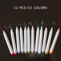 12 pcsset different colors water soluble liquid chalk pen glass blackboard marker office school supplies drawing non dust chalk