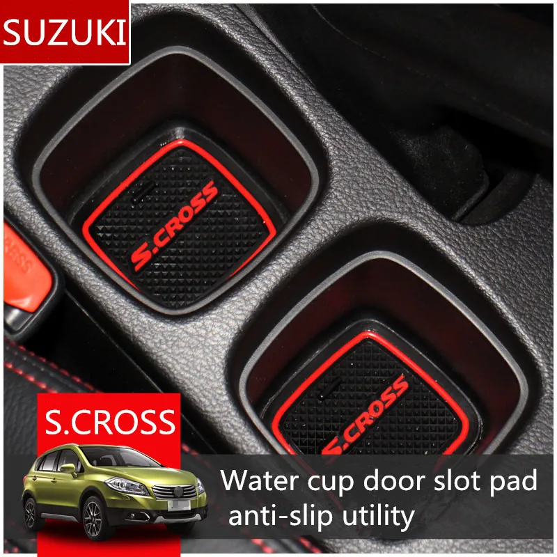 Резиновый коврик для Suzuki S. Крест 2016 2017 2018 слот двери чашки подушки подложки Lnterior