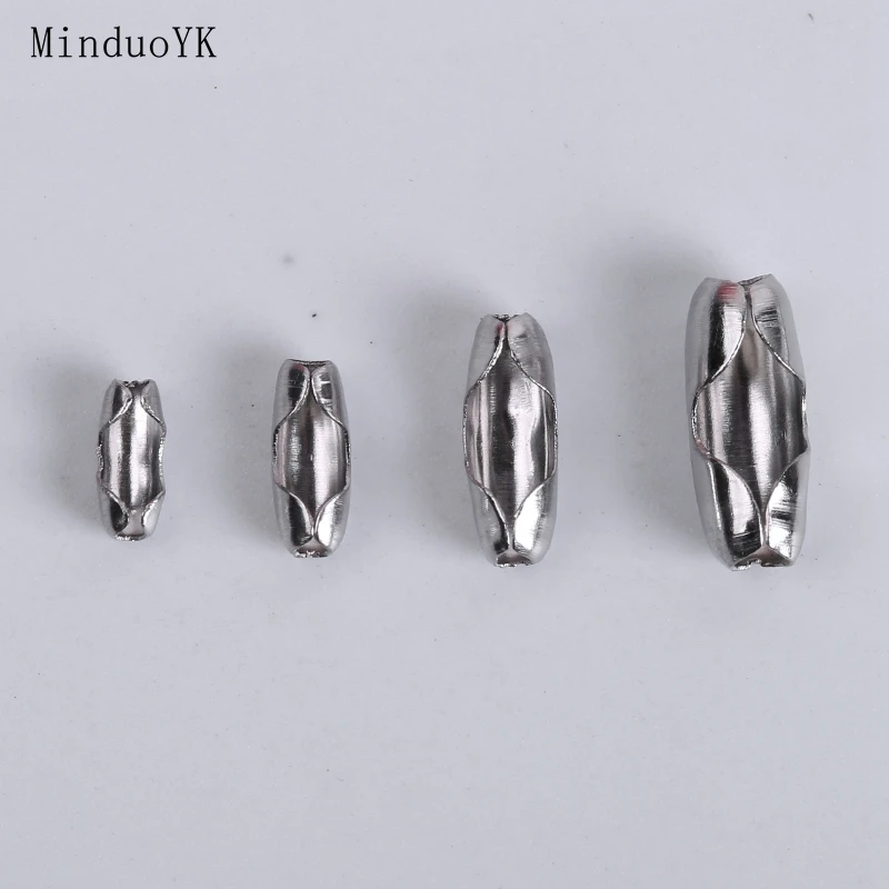 

50Pcs/Lot Stainless Steel Beads Chain Connectors For Jewelry Making Supplies End Beads Crimp Clasps Diy Accessories Findings