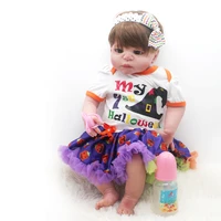 18 inch 45cm reborn silicone doll soft joint body cute girl rebirth baby dolls toddler toy kids playmates childrens toys