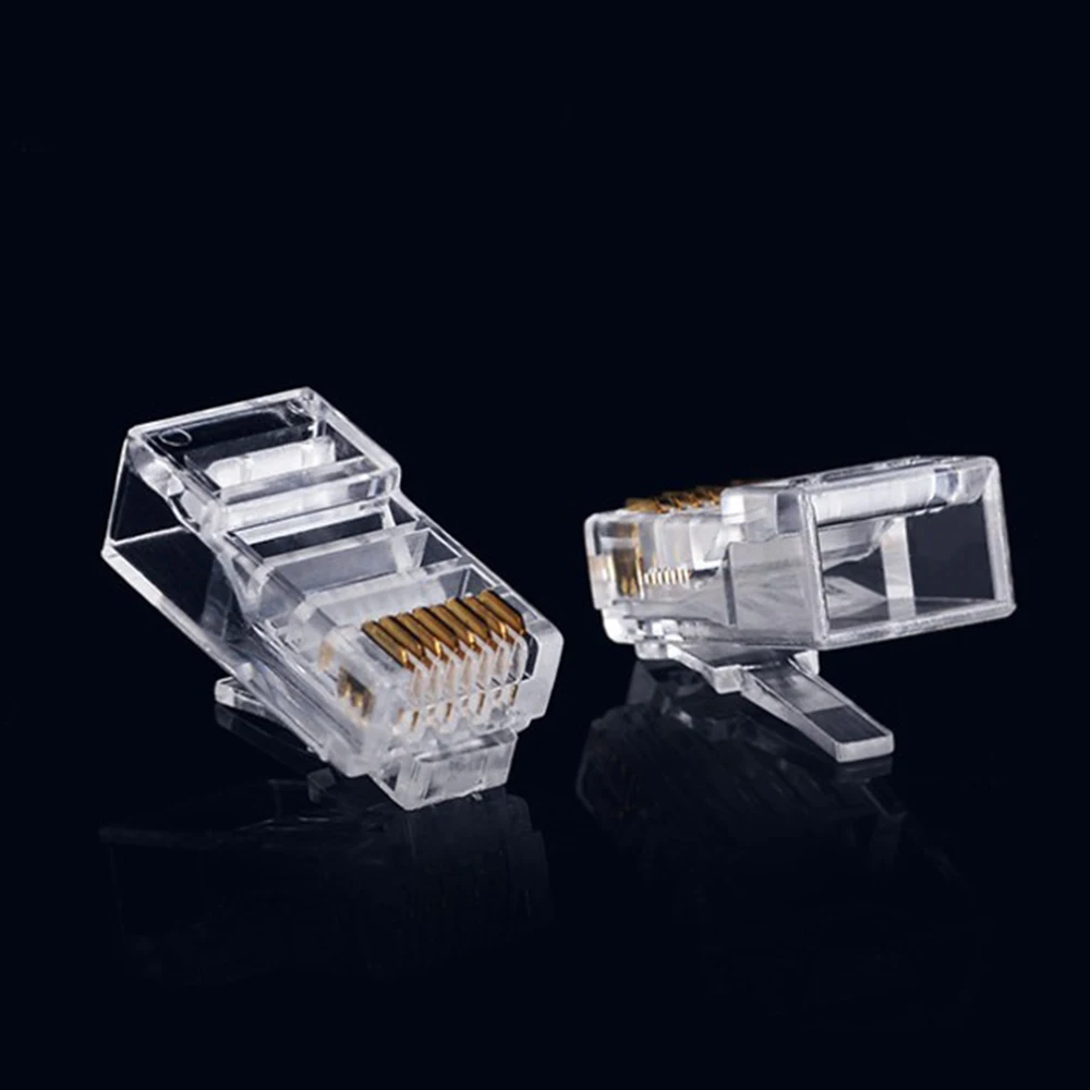 100PCS RJ45 8P8C CAT6 Crystal Head Modular Plug Gold Plated Network Connector Economic Wholesale Price | Строительство и ремонт