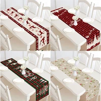 christmas table runner christmas deer print pattern for home party birthday wedding decoration cotton and linen table runner