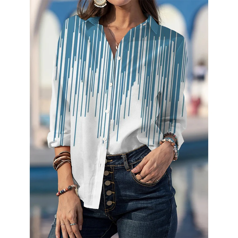 

Autumn 2021 Women's Clothing Vintage Elegant Print Shirt Loose Tunics Harajuku Cardigan Fashion Women Tops Y2K Plus Size Blouses