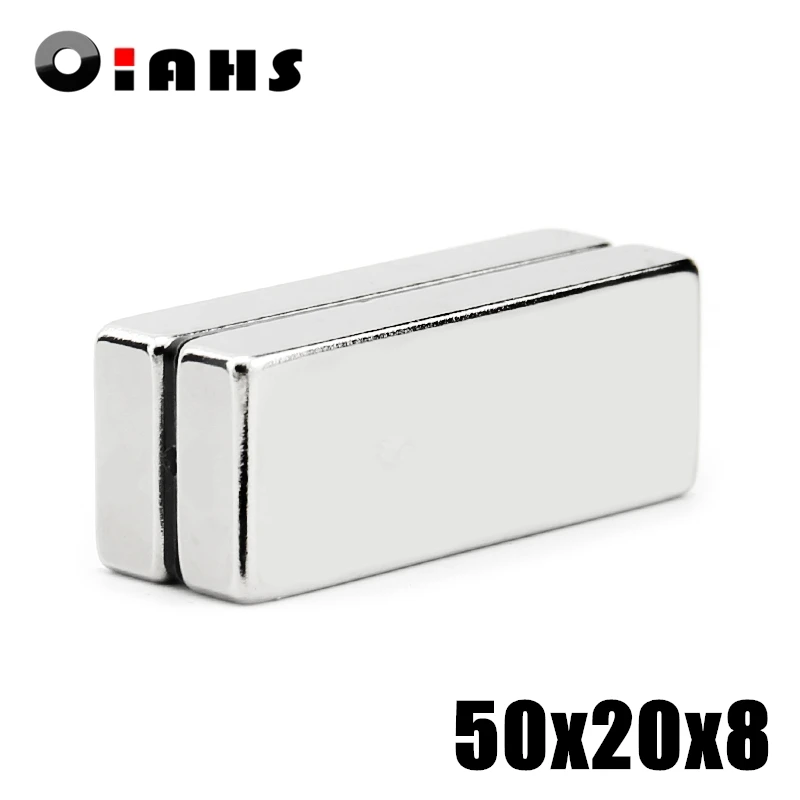 2шт f50x20x8мм супер мощный редкоземельный Блок Неодимовый магнит N35 магниты F50 * 20*8