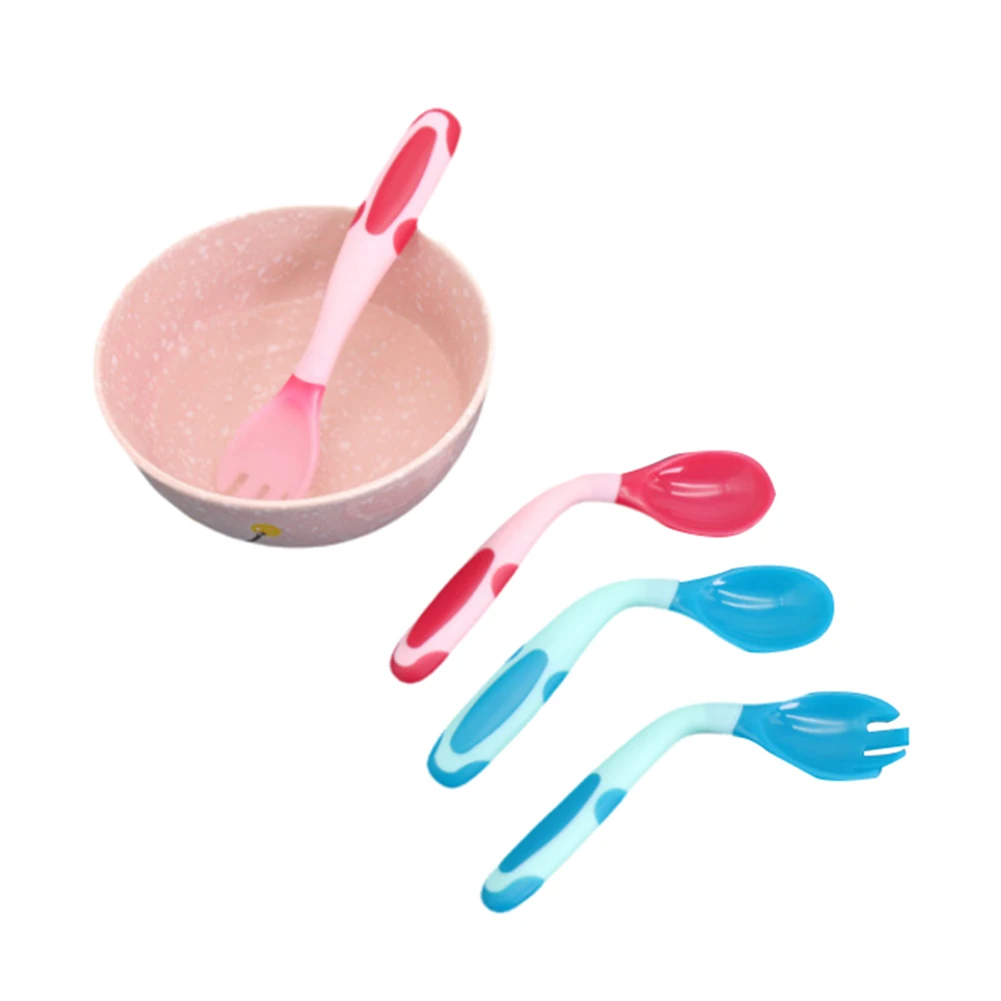 Вилка и ложка для младенцев с прозрачной коробкой хранения|Принадлежности| |