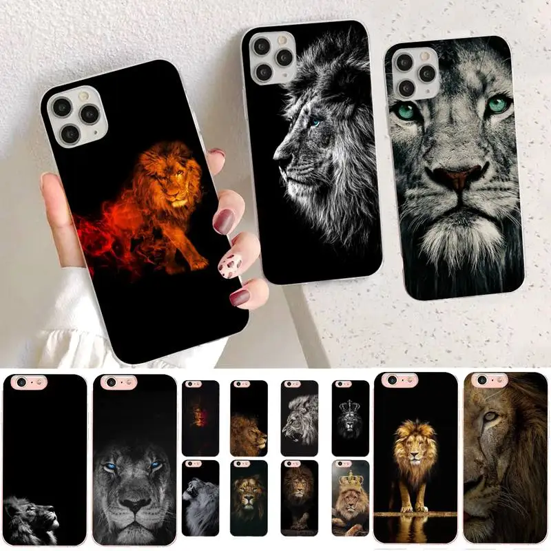 

YNDFCNB Lion Alpha Male Phone Case for iPhone 11 12 pro XS MAX 8 7 6 6S Plus X 5S SE 2020 XR case
