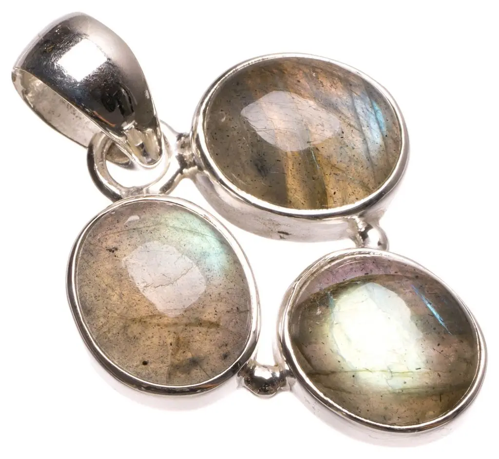 Натуральный синий огонь лабрадорит ручной работы уникальная фотоподвеска из