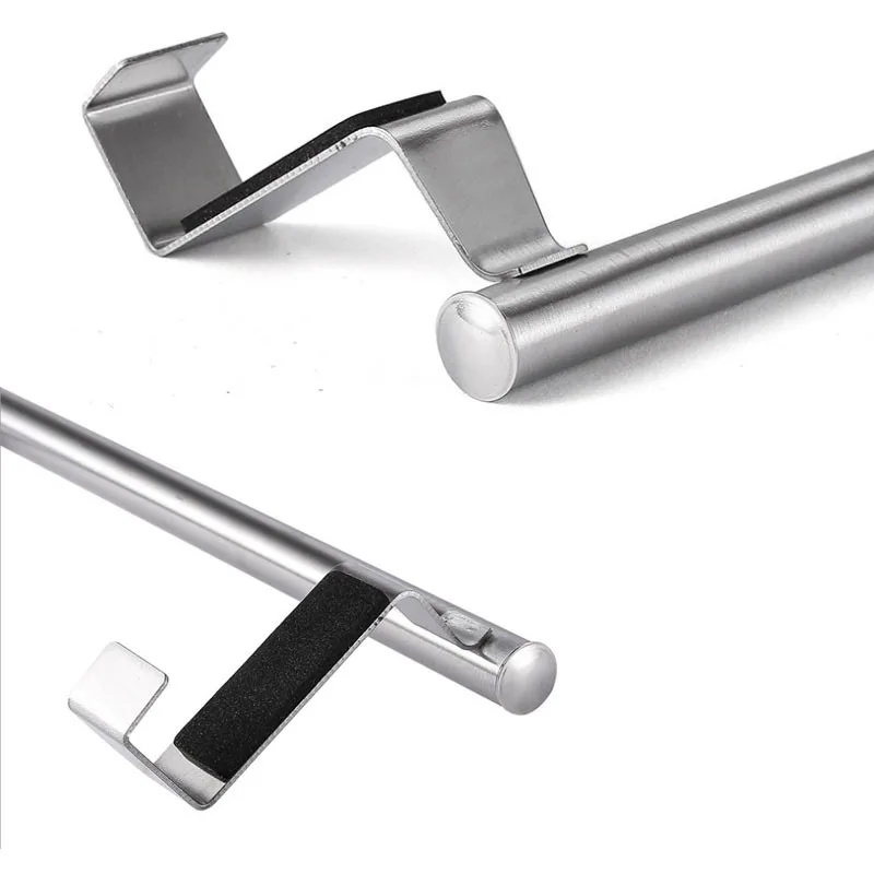

Towel Rack Punch-free Towel Bar Hanging Holder Stainless Steel Single Rod Bathroom Kitchen Cabinet Towel Rag Rack Shelf Hanger