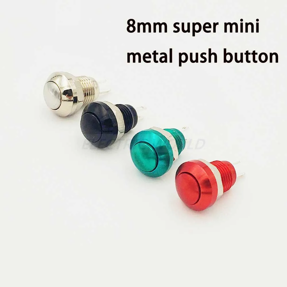 

8mm Metal Push Button Switch Momentary 3 colors Aluminum Horn Doorbell Bell switch Waterproof Car Auto Engine PC Power Starter