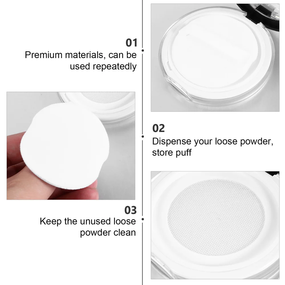 

2pcs Portable Loose Powder Box Cosmetic Box Powder Case with 2pcs Puff
