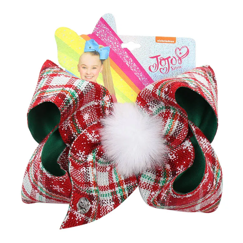 27 " Jojo луки для девочек/Jojo Siwa большой единорог рождественские банты для волос для девочек с зажимами бант ручной работы аксессуары для волос - Цвет: 27