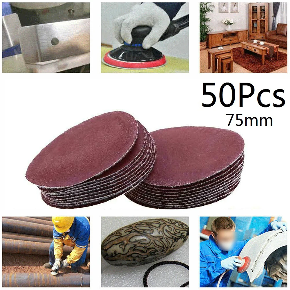 

40-180 Grit Sanding Paper Sandpapers Alumina Polishing 50pcs Hook&Loop