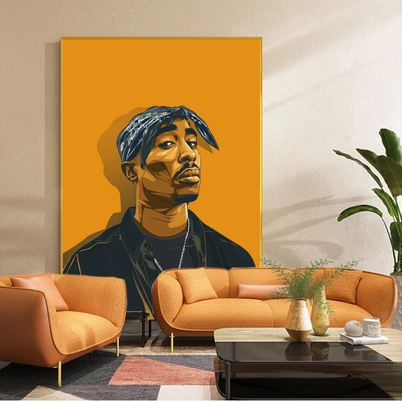 

Portrait of 2PAC Canvas Paintings on The Wall Art Canvas Pictures Tupac Hip Hop Art Posters and Prints for Modern Home Decor