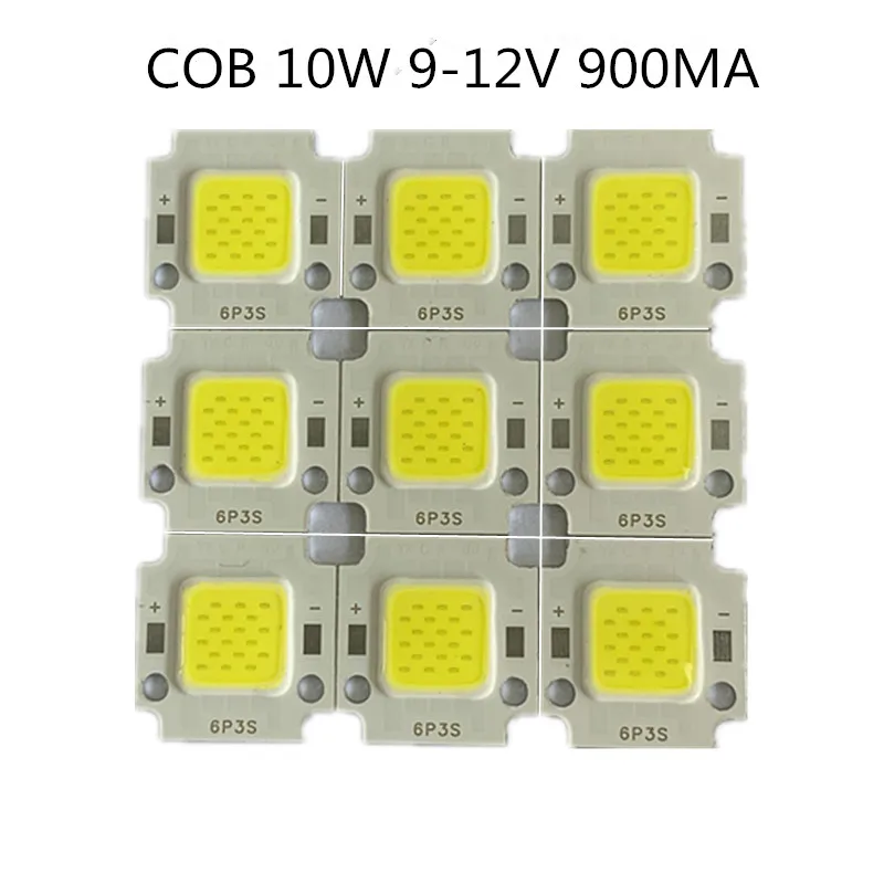 200 шт. LED COB Высокая мощность 10 Вт Настенный светильник бусины 12V 900MA 30V 300MA чип 900LM