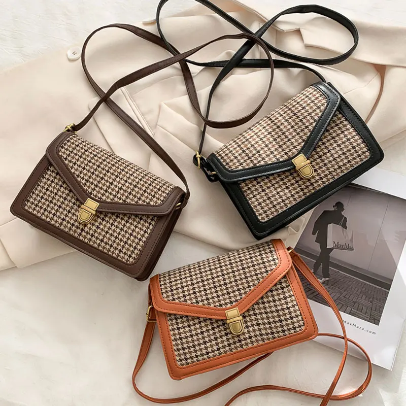 

New Fashion Shoulder Bags For Women Soft Leather Retro Handbag Simple Style Small Square Bag Female Crossbody Bag
