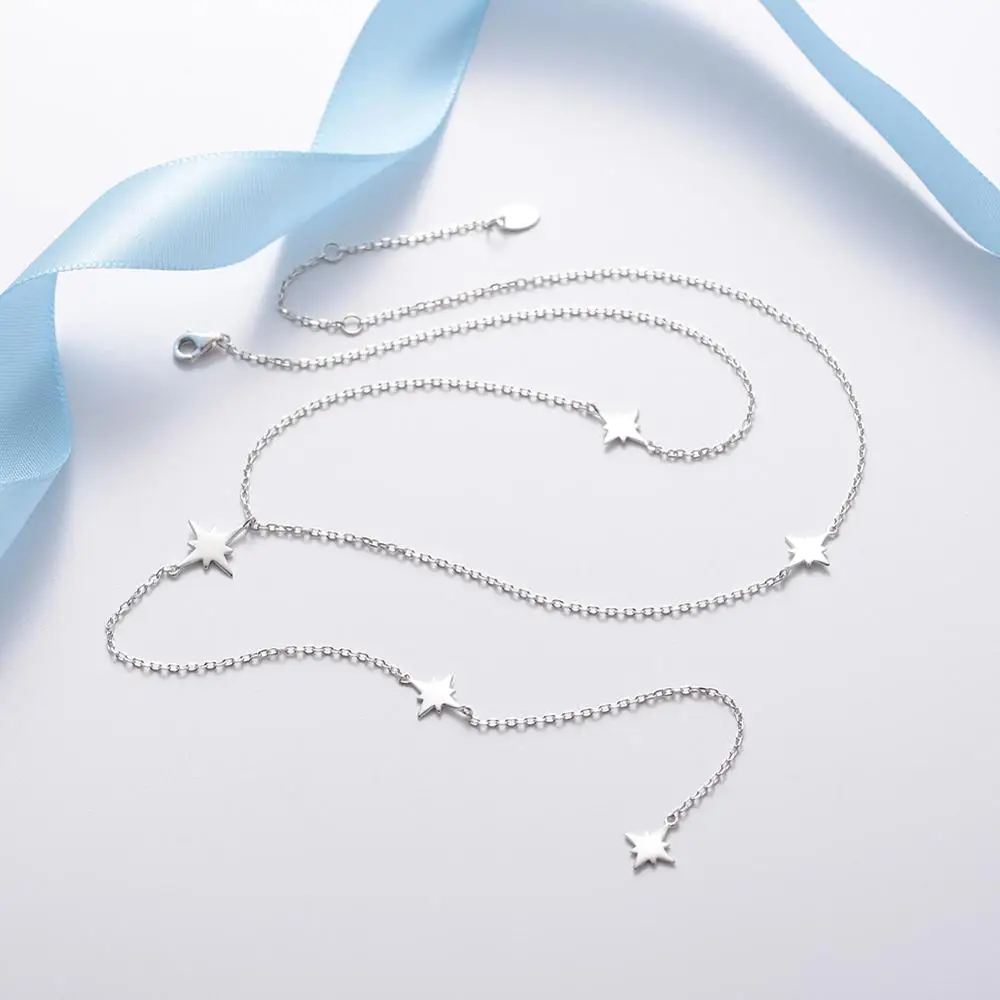 Женское ожерелье из серебра 925 пробы с различными звездами|Ожерелья| |