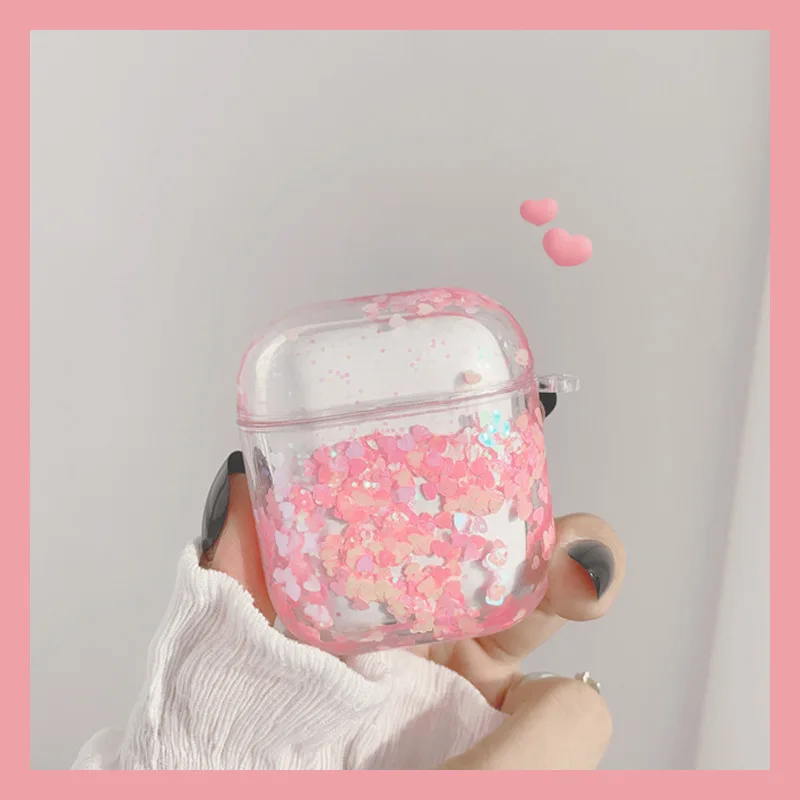 

Cute Liquid Glitter Bling Earphone Headset Accessorie TPU Case For Airpods 1 2 Pro Protective Wireless Bluetooth Headset Cover