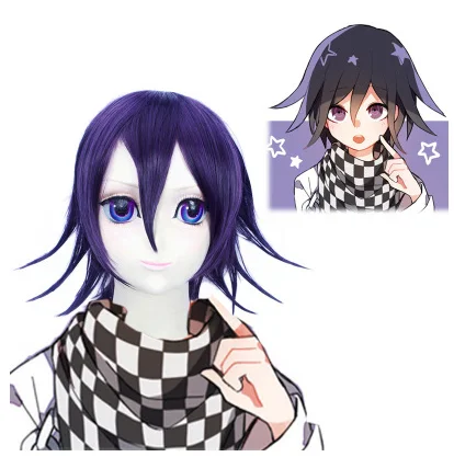 wig Аниме Danganronpa V3 Ouma Kokichi косплей костюм японская школьная форма костюм наряд для Botn для мужчин и женщин на заказ - Цвет: wig
