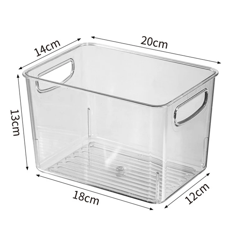 Clear Storage Container Bin Open Compartment Organizer With Cutout Carrying Handles Basket Box |