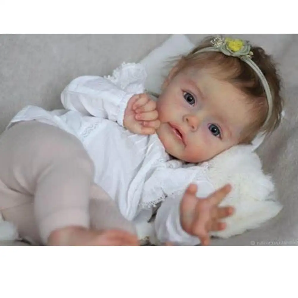 

22 Inches Reborn Doll Kit DIY Blank Unpainted Unfinished Doll Parts Popular Lifelike Newborn With Cloth Body Christmas Gift