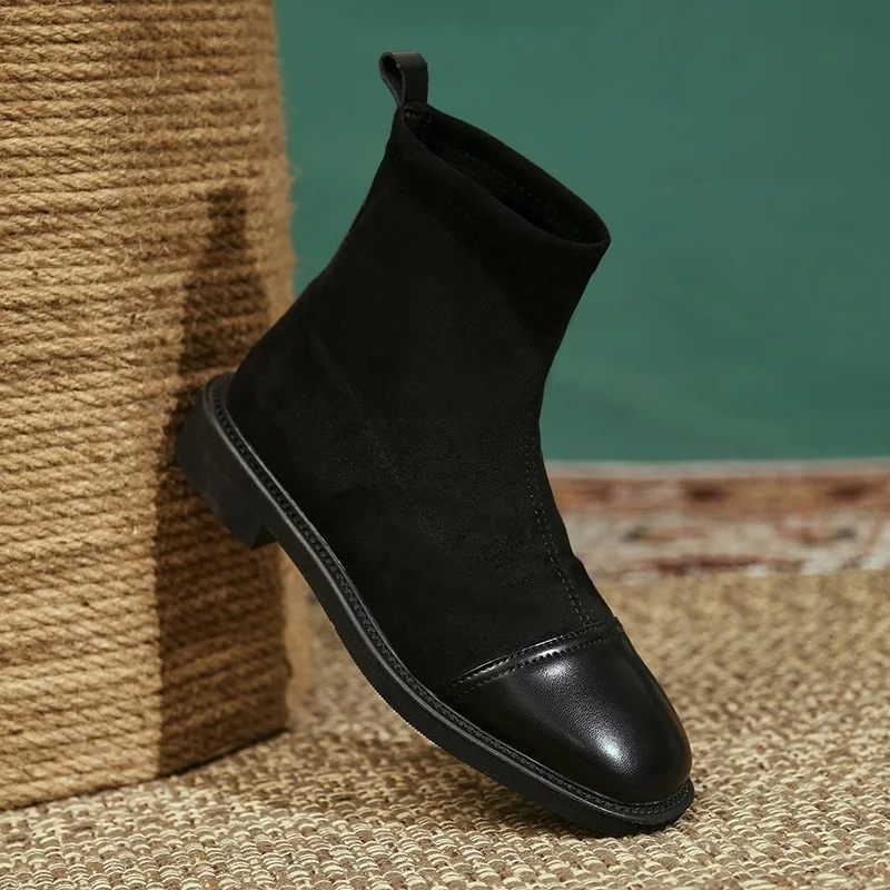 

Ankle Women Black Boots Female Autumn Winter Shoes Woman Punk Motorcycle Boots Spring Winter