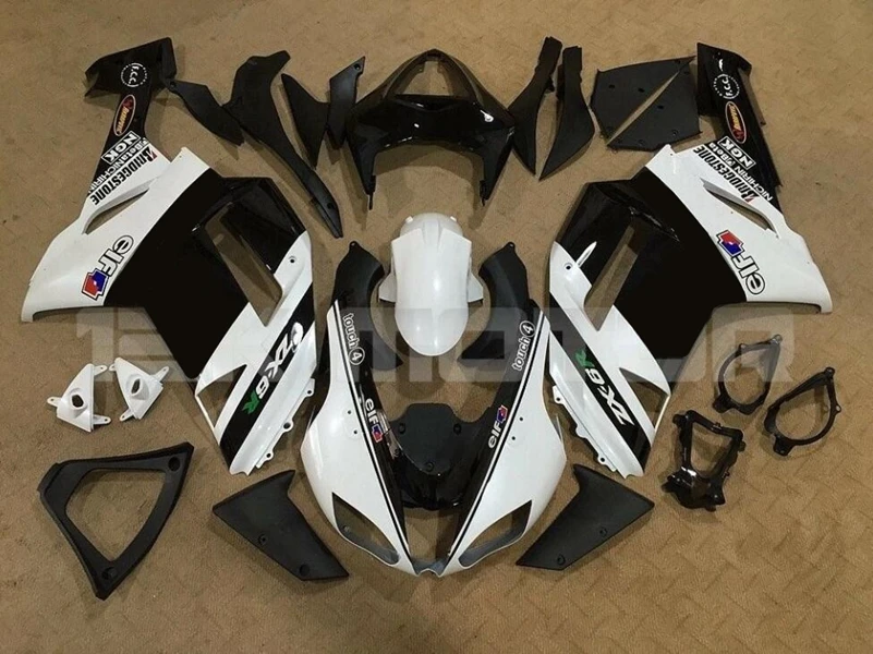 

Новый комплект обтекателей для мотоцикла ABS Подходит для kawasaki Ninja ZX-6R 636 2007 2008 07 08 черный и белый на заказ