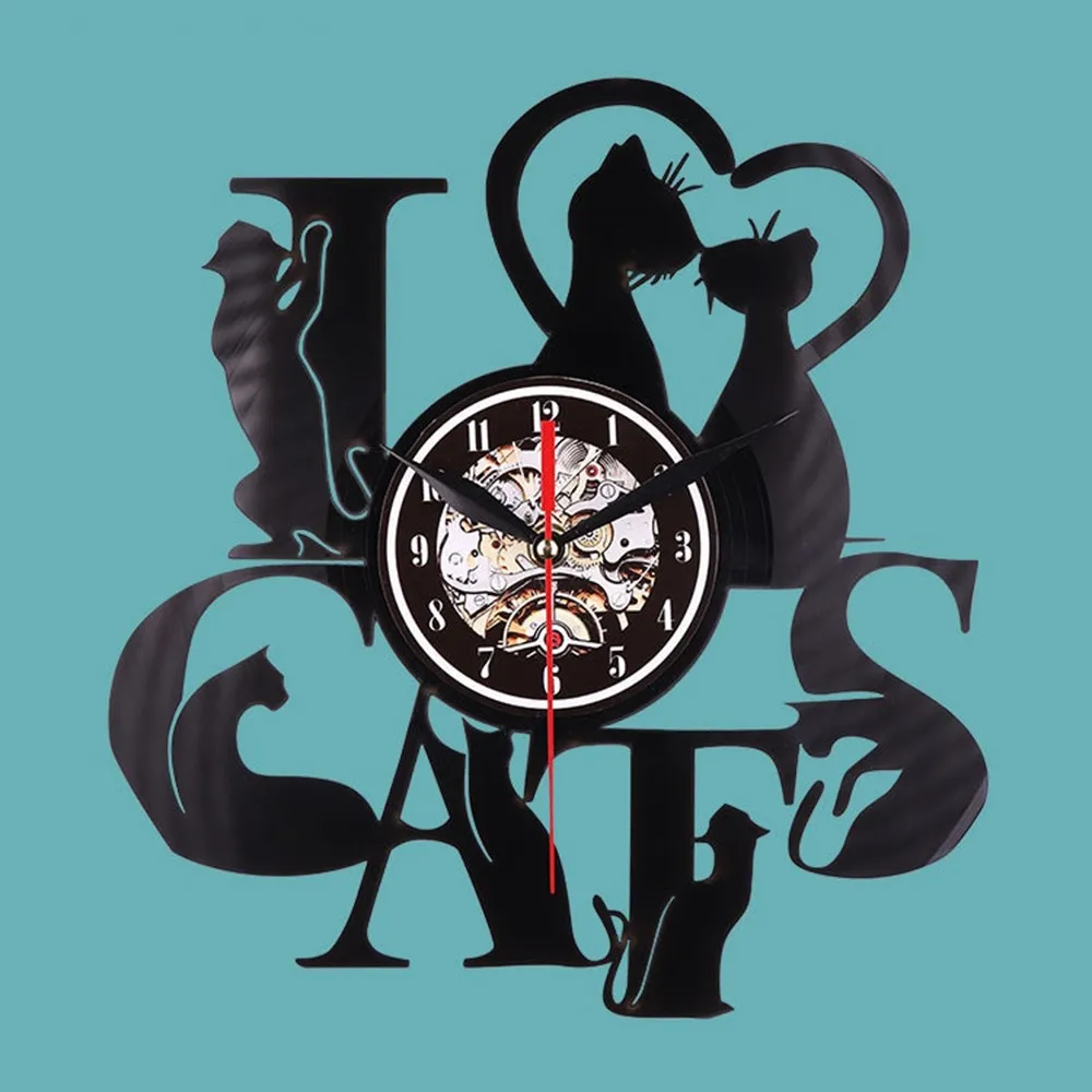 Ccreature винтажные 3D Ретро Настенные Часы светодиодный свет современные виниловые