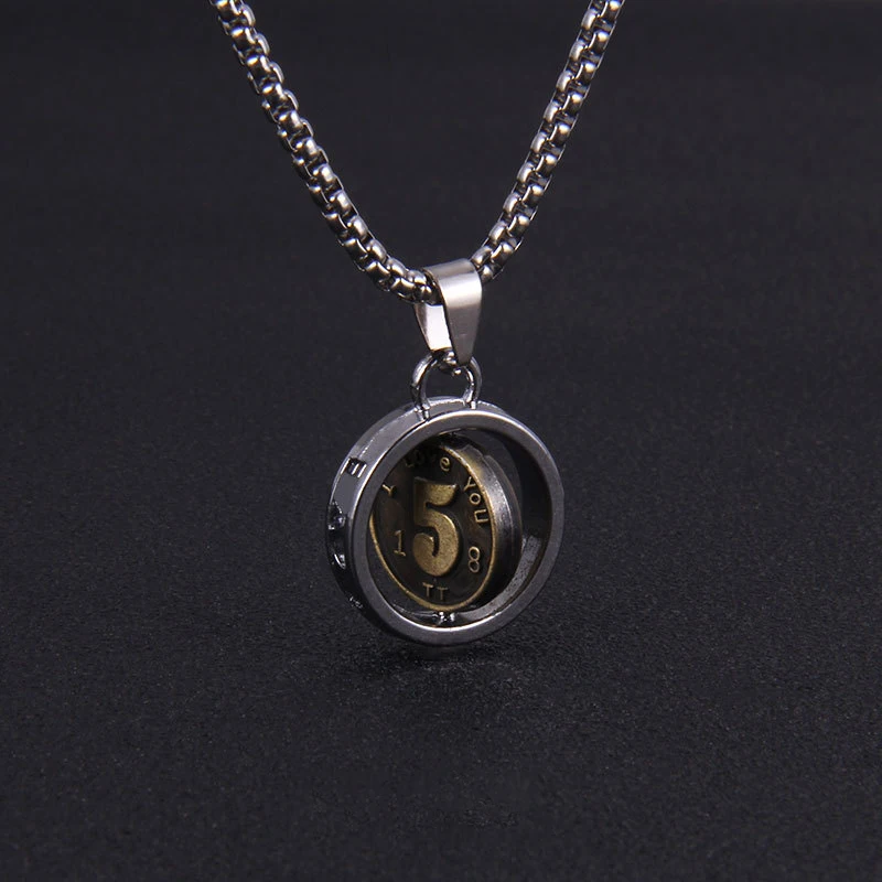 Ожерелье мужское в этническом стиле металлическая Поворотная цепь с кулоном