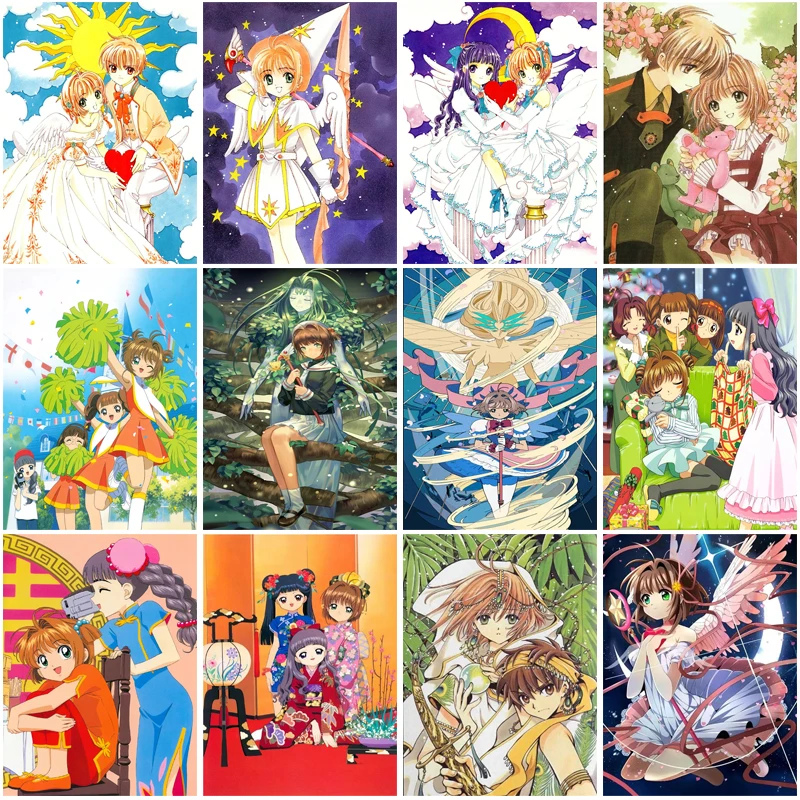 

Anime Sakura Card Captor Diamond Painting Character Poster Diy Cross Stitch Japanese Anime Girl Bedroom Decorative Painting