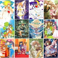 anime sakura card captor diamond painting character poster diy cross stitch japanese anime girl bedroom decorative painting