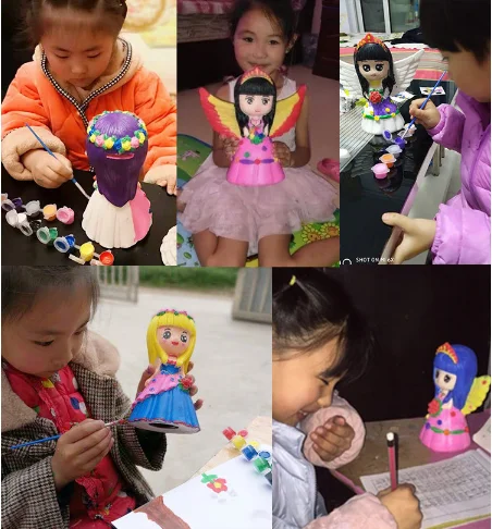 DIY Coloring Painting princess car dinosaur saving pot coin money box bank Drawing Graffiti Kids Children Toys dragon | Дом и сад
