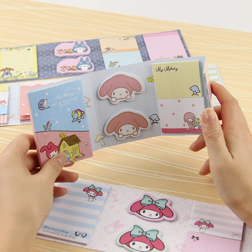 Kawaii Totoro Melody 6 складной блокнот для заметок Липкие заметки закладки для блокнота подарочные канцелярские товары 1 шт