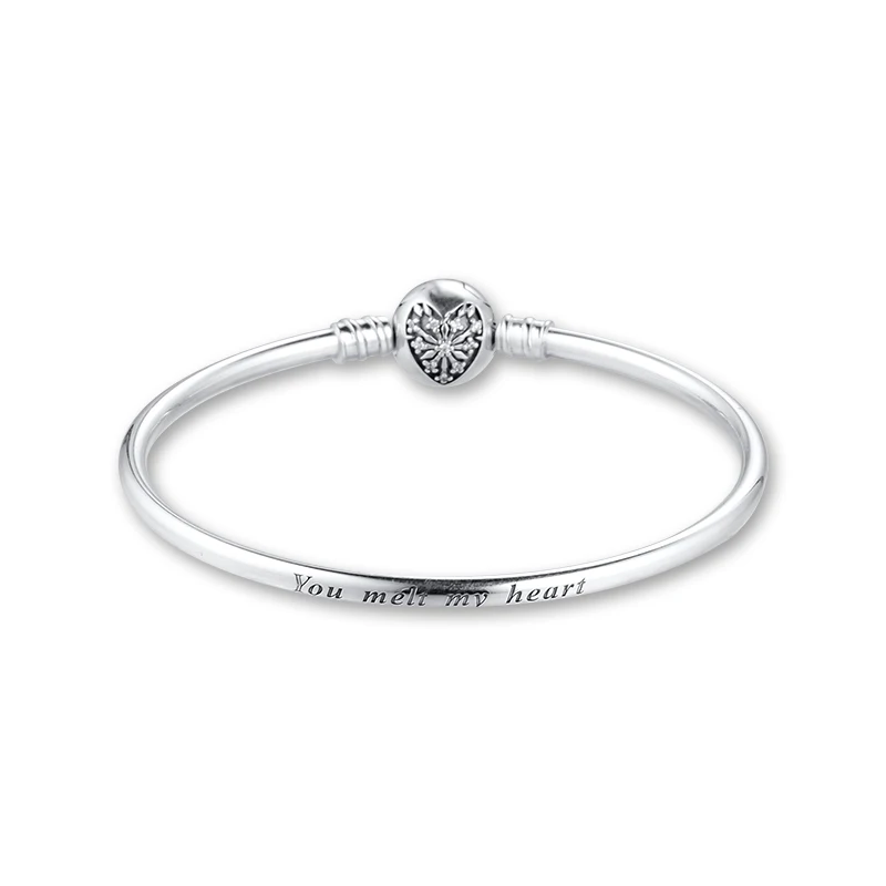 Настоящее серебро 925 пробы моменты серебряный браслет с сердцем зимы Застежка