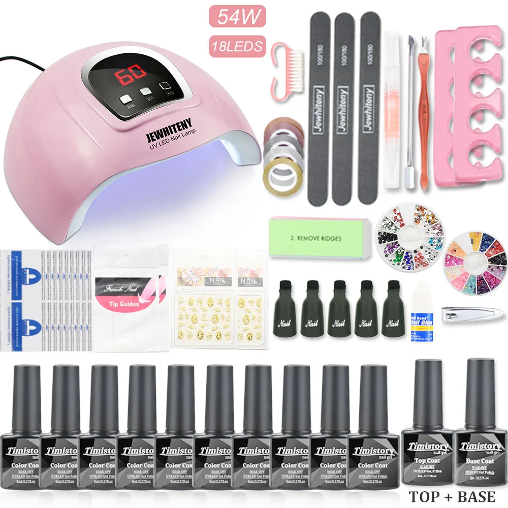 36W star6 set 10pcs Набор для ногтей 16/10 цветов гелевый Набор для маникюра с УФ светодиодный светильник для ногтей Набор для маникюра Набор гелевых лаков инструменты для дизайна ногтей - Цвет: 36W star6 set 10pcs