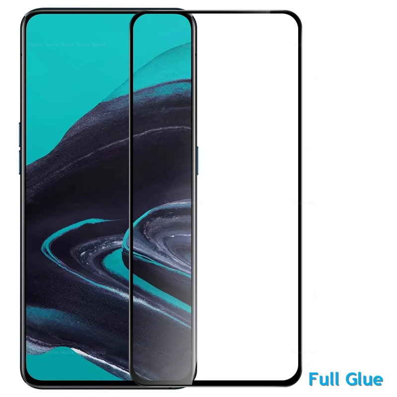 Protector de pantalla con pegamento completo para OPPO, vidrio templado de cobertura completa para OPPO Reno2, F, 9H, 2.5D, pel&iacute;cula Premium, Wolfsay, 2 uds.-0