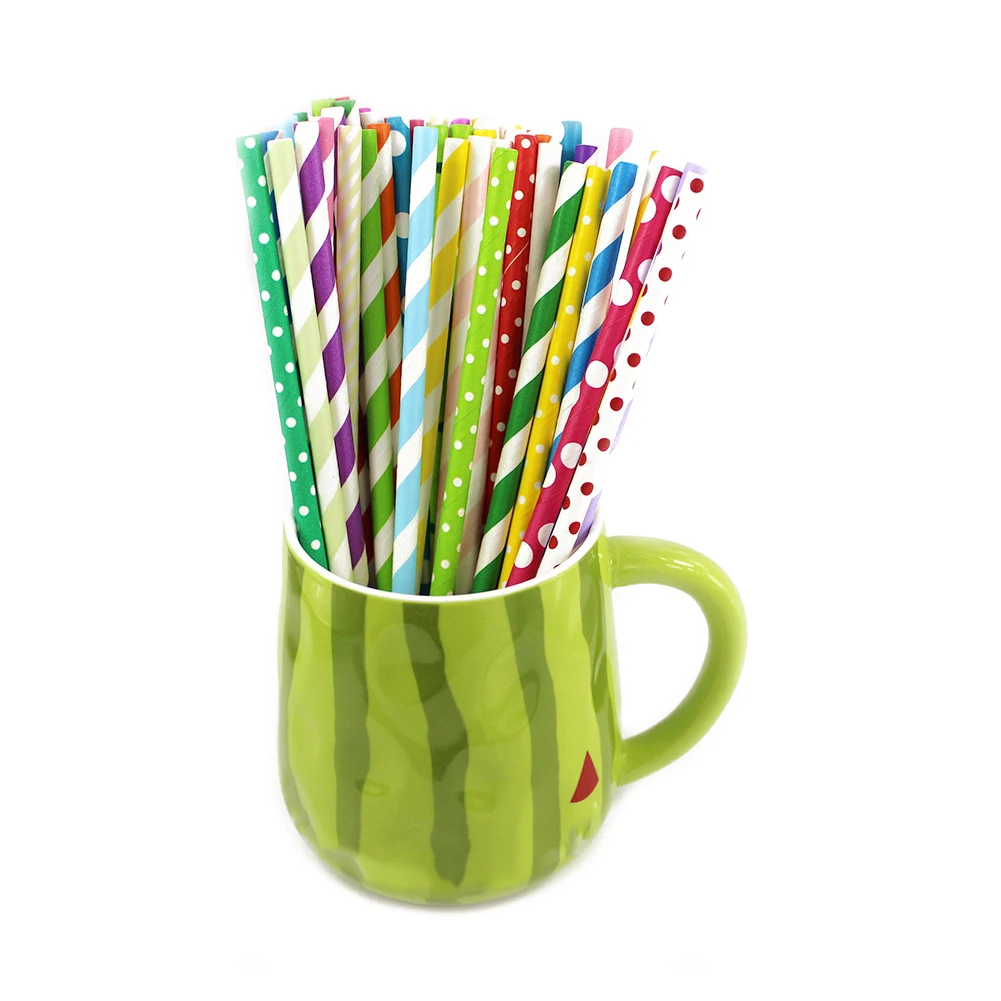 

150PCS 20CM Disposable Biodegradable Paper Drinking Straws for Parties Birthdays Weddings DIY Decorations Eco-friendly