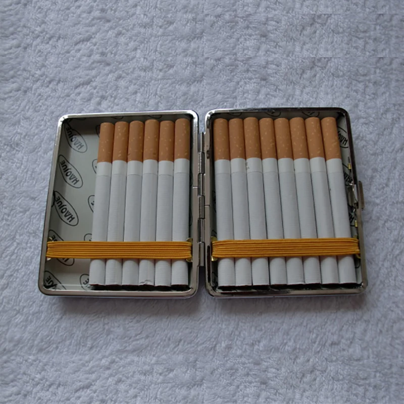 20 палочек кожаный чехол для сигарет с резиновой Ретро коричневой коробкой