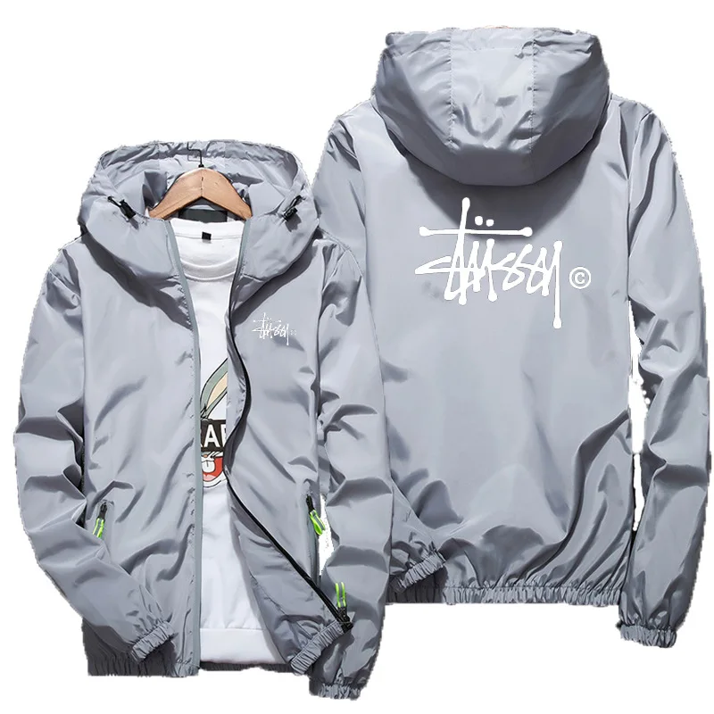 

2020 spring and summer new outdoor leisure camping jacket men's street windbreaker hoodie zipper thin jacket men's casual jacket